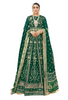 Green color Heavily Embroidered Full Sleeves Floor Length Anarkali style Heavy Party wear Suit