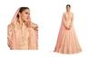 Light Peach color Georgette Fabric Full Sleeves Floor Length Anarkali style Party Wear Ban Neck Design Suit