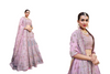 Lavender color Bridal wear Organza Fabric Heavily Embroidered Lehenga Choli