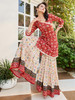Fabulous Cream and Red color Cotton Indo Western Suits489