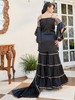 Fabulous Black color Cotton and Satin Indo Western Suits490