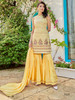 Yellow color Cotton Fabric Indowestern Suit