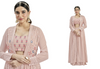 Light Pink color Real Georgette Fabric Indowestern style Party wear Suit