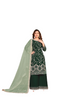 Green color Velvet Fabric Embroidered Suit