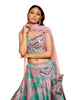 Fabulous Blue and Pink color Velvet Fabric Lehenga Choli764