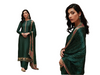 Dark Green color Silk Fabric Embroidery and Prints work Suit