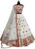 White color Embroidered Net Fabric Lehenga Choli