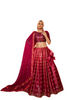 Red and Maroon color Velvet Fabric Lehenga Choli