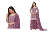 Mauve color Georgette Fabric Embroidered Party wear Suit