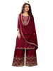 Fabulous Maroon color Chinnon Fabric Indo Western Suits1003