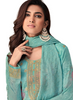 Fabulous Sky Blue color Pure Silk Jacquard Fabric Salwar Kameez1040