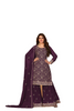 Purple color Georgette Fabric Heavily Embroidered Suit