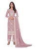 Light Mauve color Chinnon Chiffon Fabric Embroidery work Suit