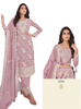 Fabulous Light Mauve color Chinnon Chiffon Fabric Embroidered Salwar Kameez1078