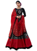 Black and Red color Silk Fabric Floor Length Full Sleeves Embroidery work Gown