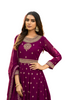 Fabulous Dark Magenta color Faux Georgette Fabric Anarkali Salwar Kameez1164