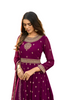 Fabulous Dark Magenta color Faux Georgette Fabric Anarkali Salwar Kameez1164