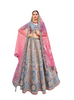 Blue color Silk Fabric Heavily Embroidered Bridal wear Lehenga Choli