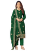 Green color Vichitra Fabric Suit