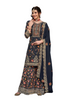 Navy Blue color Chinnon Fabric Embroidered Sharara style Party wear Suit