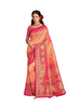 Peach color Banarasi Silk Fabric Saree