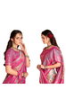 Fabulous Powder Peach and Pink color Banarasi Silk Fabric Saree1307