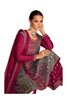 Fabulous Maroon color Chinnon Silk Fabric Salwar Kameez1309