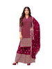 Maroon color Georgette Fabric Ban Neck Design Suit