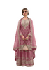 Pink color Silk Fabric Heavy work Indowestern style Party wear Suit