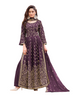 Purple color Georgette Fabric Embroidered Suit