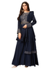 Fabulous Navy Blue color Georgette and Chinnon Fabric Indo Western Suits1353