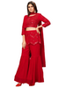 Fabulous Red color Georgette and Chinnon Fabric Indo Western Suits1354