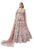 Light Rust shade Full Sleeves Floor Length Heavily Embroidered Net Fabric Party Wear Gown