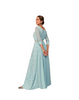 Fabulous Blue color Chinnon Fabric Gown398