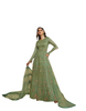 Olive Green color Full Sleeves Floor Length Net Fabric Anarkali style Suit