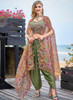 Beautiful Sage Green Multi Embroidered Cape Style Co-Ord Dhoti Set