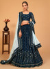 Beautiful Royal Blue Sequence Wedding Lehenga Choli