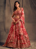 Beautiful Red Golden Floral Printed Lehenga Choli