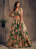 Beautiful Green Golden Floral Printed Lehenga Choli