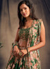 Beautiful Green Golden Floral Printed Lehenga Choli