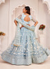 Beautiful Sky Blue Traditional Embroidered Wedding Lehenga Choli