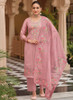 Beautiful Pink Multi Embroidery Traditional Silk Salwar Kameez