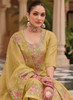 Beautiful Yellow Multi Embroidery Traditional Silk Salwar Kameez