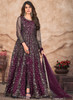 Beautiful Deep Wine Embroidered Slit Style Anarkali Pant Suit