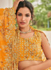 Beautiful Yellow Sequence Embroidery Floral Printed Lehenga Choli