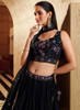 Beautiful Navy Blue Multi Embroidery Wedding Lehenga Choli