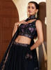 Beautiful Navy Blue Multi Embroidery Wedding Lehenga Choli