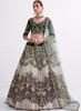 Beautiful Green Ombr Zarkan Embroidery Wedding Lehenga Choli