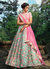 Beautiful Mint Green And Pink Floral Designer Embroidery Wedding Lehenga Choli