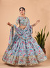 Beautiful Sky Blue Sequence Embroidery Floral Festive Lehenga Choli